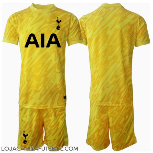 Camisa de Futebol Tottenham Hotspur Goleiro Equipamento Principal Infantil 2024-25 Manga Curta (+ Calças curtas)